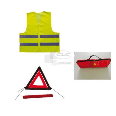 Kit de sécurité : gilet de sécurité + triangle de présignalisation